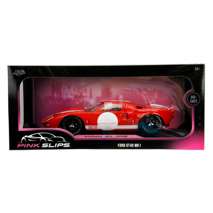 Jada Pink Slips 1968 Ford GT40 MK1-1:18 Scale Diecast Model with Opening Doors and Working Steering - for Collectors