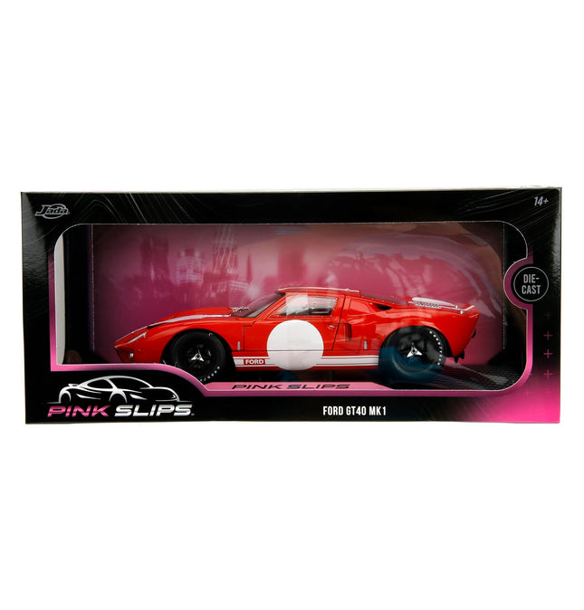 Jada Pink Slips 1968 Ford GT40 MK1-1:18 Scale Diecast Model with Opening Doors and Working Steering - for Collectors