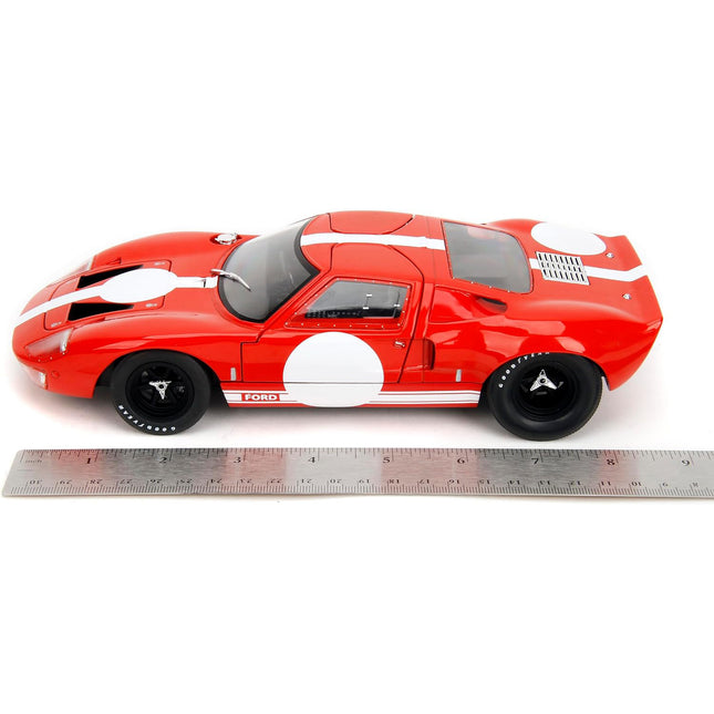 Jada Pink Slips 1968 Ford GT40 MK1-1:18 Scale Diecast Model with Opening Doors and Working Steering - for Collectors