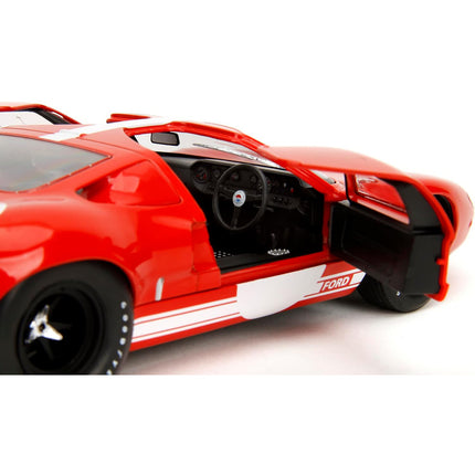 Jada Pink Slips 1968 Ford GT40 MK1-1:18 Scale Diecast Model with Opening Doors and Working Steering - for Collectors