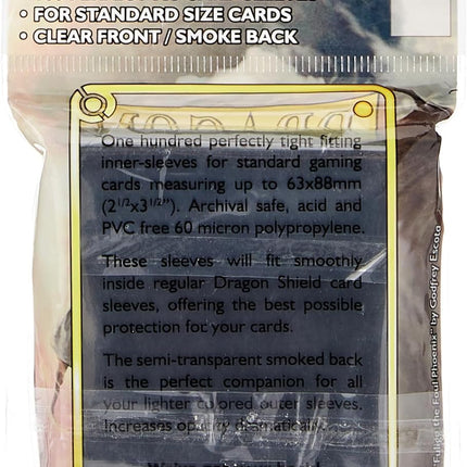 Dragon Shield - Perfect Fit (SMOKE) Standard (100 Count) Inner Sleeves