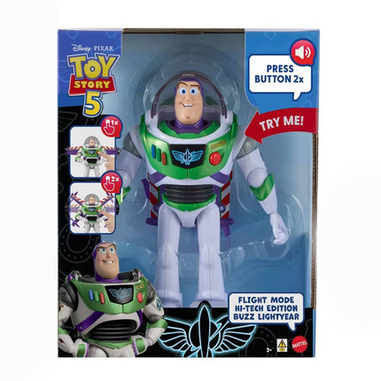 Toy Story 5 Disney and Pixar Toy Story 12” Scale Flight Mode Hi-Tech Edition Buzz Lightyear 35+ Sounds Action Figure