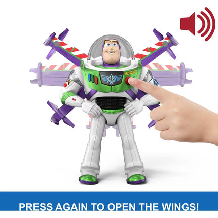Toy Story 5 Disney and Pixar Toy Story 12” Scale Flight Mode Hi-Tech Edition Buzz Lightyear 35+ Sounds Action Figure