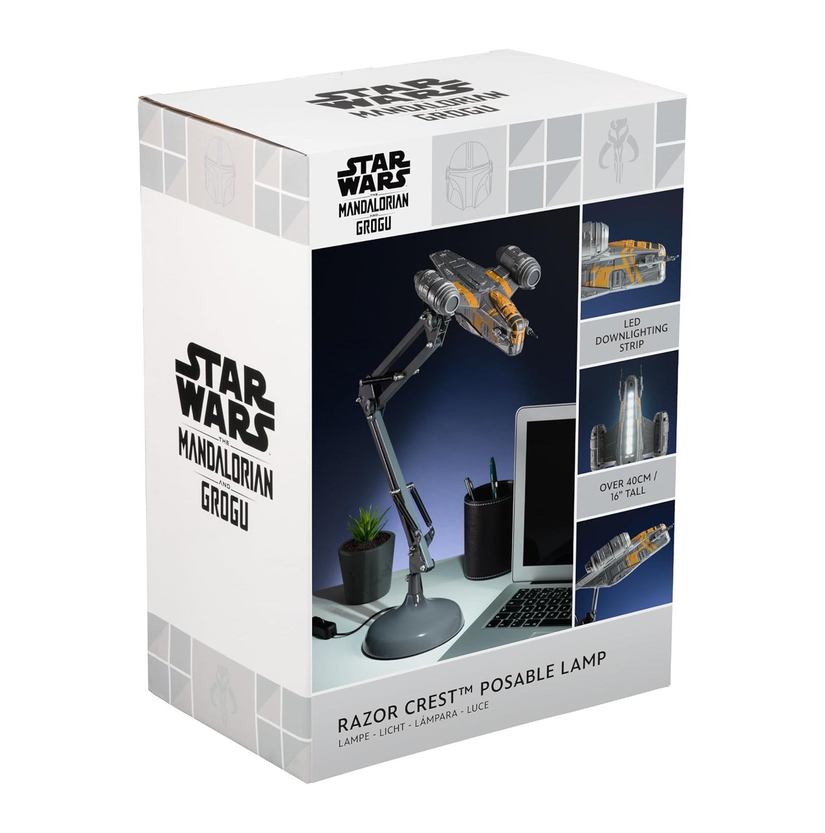 Paladone Star Wars Razor Crest Posable Desk Light – Adjustable LED Spaceship Lamp – USB Powered Mandalorian Desk Light