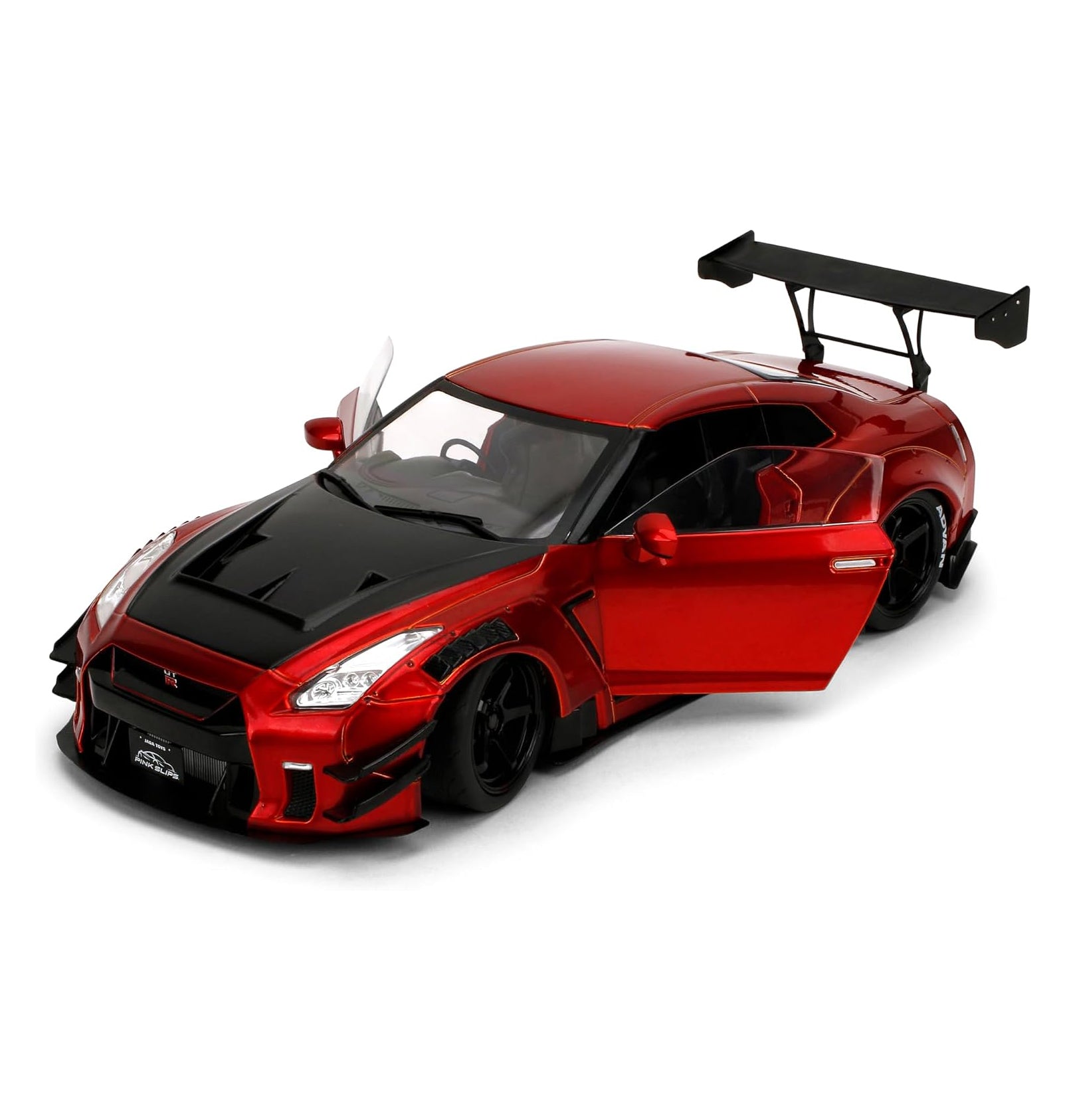 Jada Pink Slips Nissan GT-R R35-1:18 Scale Diecast Model with Opening Doors and Working Steering - for Collectors