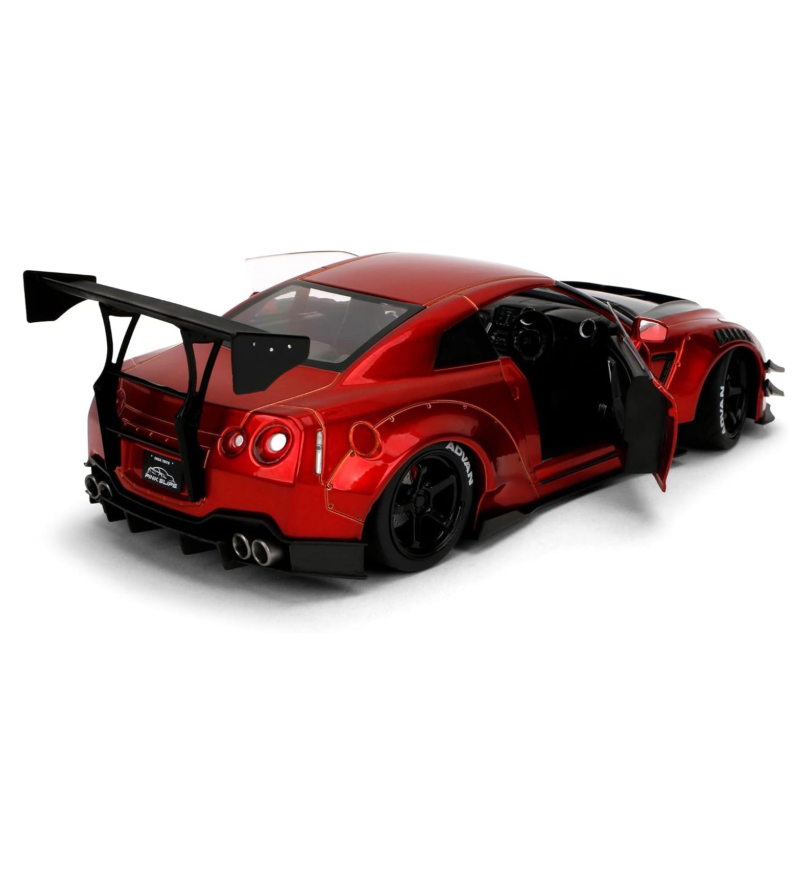 Jada Pink Slips Nissan GT-R R35-1:18 Scale Diecast Model with Opening Doors and Working Steering - for Collectors