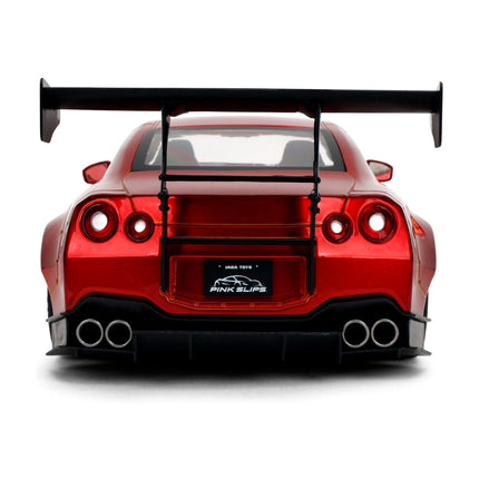 Jada Pink Slips Nissan GT-R R35-1:18 Scale Diecast Model with Opening Doors and Working Steering - for Collectors