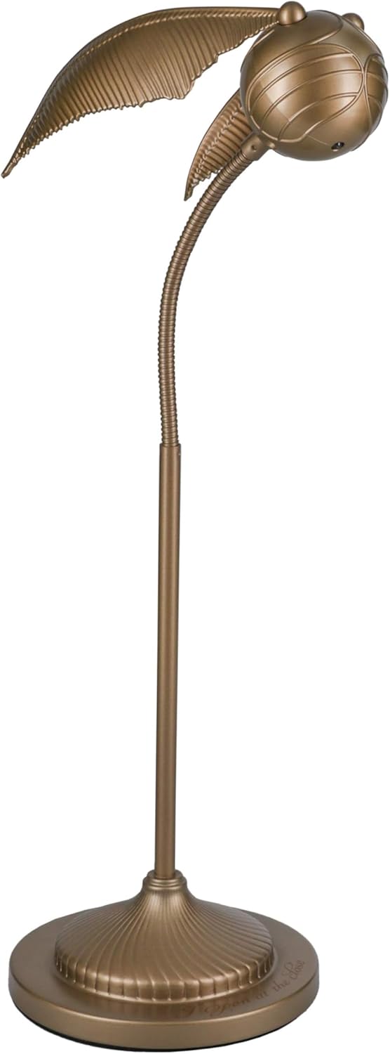 Golden Snitch Posable Desk Lamp - Officially Licensed Harry Potter Light for Bedside Table Reading, Flexible Neck