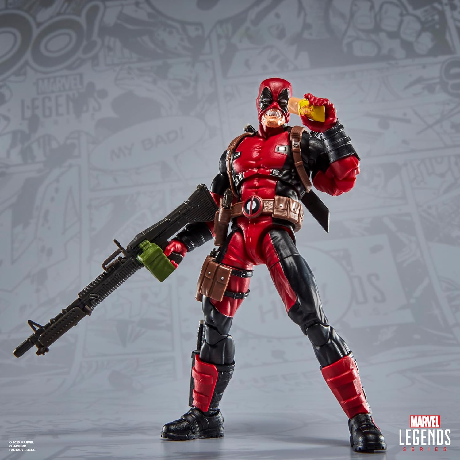 Marvel Legends Maximum Series Deadpool, Deluxe Deadpool Comics Collectible 6-Inch Action Figure with 24 Accessories Including X-Force’s Doop