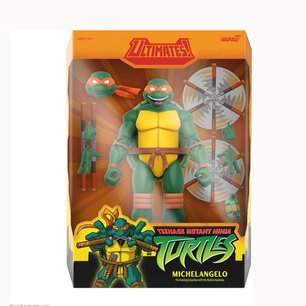 Super 7 ULTIMATES! Teenage Mutant Ninja Turtles Michelangelo - 7" TMNT Action Figure with Accessories