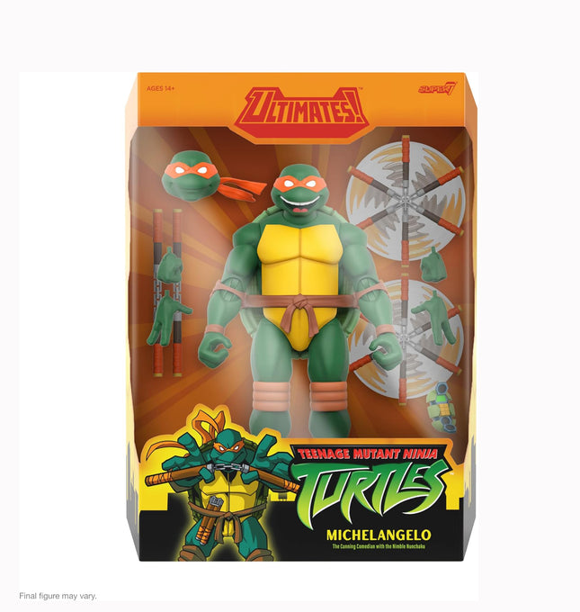 Super 7 ULTIMATES! Teenage Mutant Ninja Turtles Michelangelo - 7" TMNT Action Figure with Accessories
