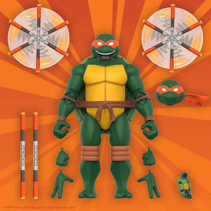 Super 7 ULTIMATES! Teenage Mutant Ninja Turtles Michelangelo - 7" TMNT Action Figure with Accessories