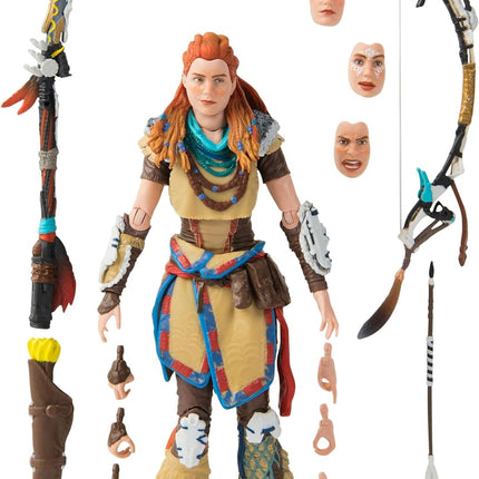 PlayStation Horizon Forbidden West, Deluxe 6” Aloy Action Figure with 15 Accessories, The Shapes Collection
