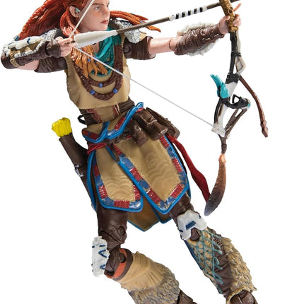 PlayStation Horizon Forbidden West, Deluxe 6” Aloy Action Figure with 15 Accessories, The Shapes Collection