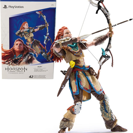 PlayStation Horizon Forbidden West, Deluxe 6” Aloy Action Figure with 15 Accessories, The Shapes Collection