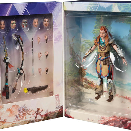 PlayStation Horizon Forbidden West, Deluxe 6” Aloy Action Figure with 15 Accessories, The Shapes Collection