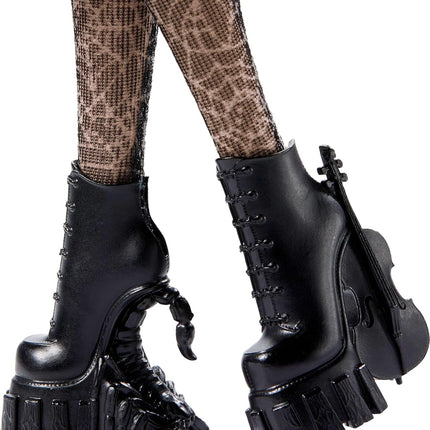 Monster High Wednesday Doll and Accessories, Wednesday Addams Collectible in Nevermore Academy Uniform with Thing and Backpack, Doll Stand