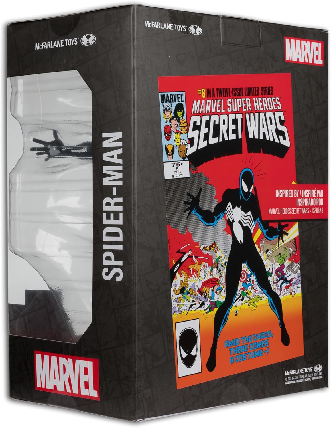McFarlane Toys - Marvel Spider-Man 1:6th Scale Collectible with Scene & Comic (Marvel Super Heroes Secret Wars #8)