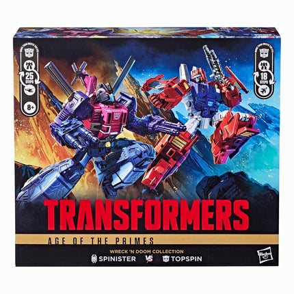 Transformers Age of The Primes Wreck 'n Doom Collection Topspin vs Spinister 5.5-inch Converting Action Figure (Amazon Exclusive)