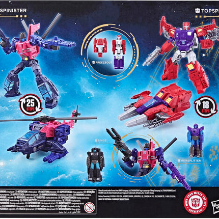 Transformers Age of The Primes Wreck 'n Doom Collection Topspin vs Spinister 5.5-inch Converting Action Figure (Amazon Exclusive)