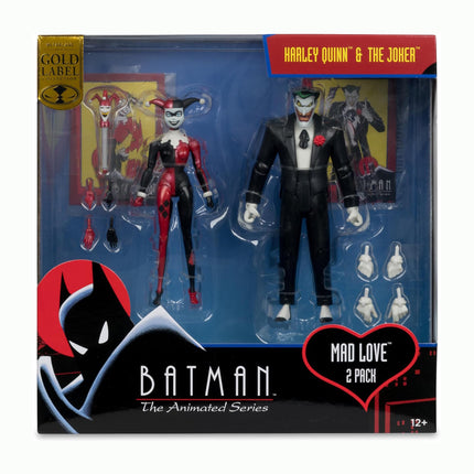 McFarlane Toys - Batman: The Animated Series Harley Quinn and The Joker (Mad Love 2 Pack) 6in Action Figures Gold Label