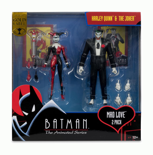 McFarlane Toys - Batman: The Animated Series Harley Quinn and The Joker (Mad Love 2 Pack) 6in Action Figures Gold Label