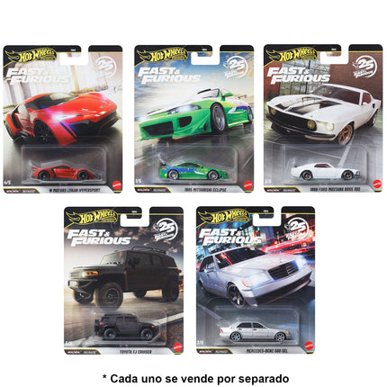 Hot Wheels Premium 1:64 Scale Fast & Furious Collectible Die Cast Metal Toy Cars Model with Rubber Real Riders