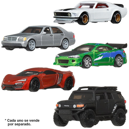 Hot Wheels Premium 1:64 Scale Fast & Furious Collectible Die Cast Metal Toy Cars Model with Rubber Real Riders