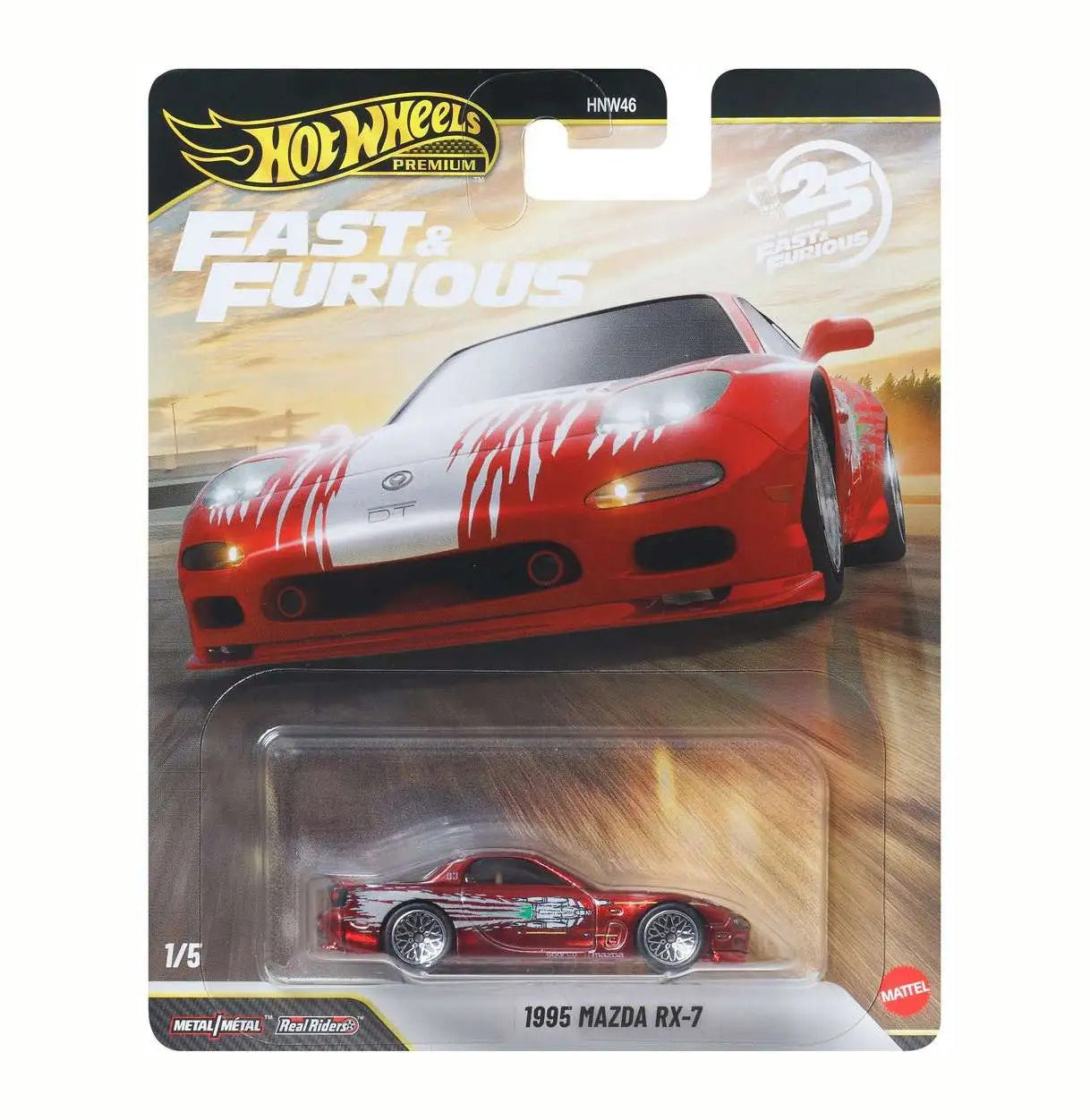 Hot Wheels Premium 1:64 Scale Fast & Furious Collectible Die Cast Metal Toy Cars Model with Rubber Real Riders