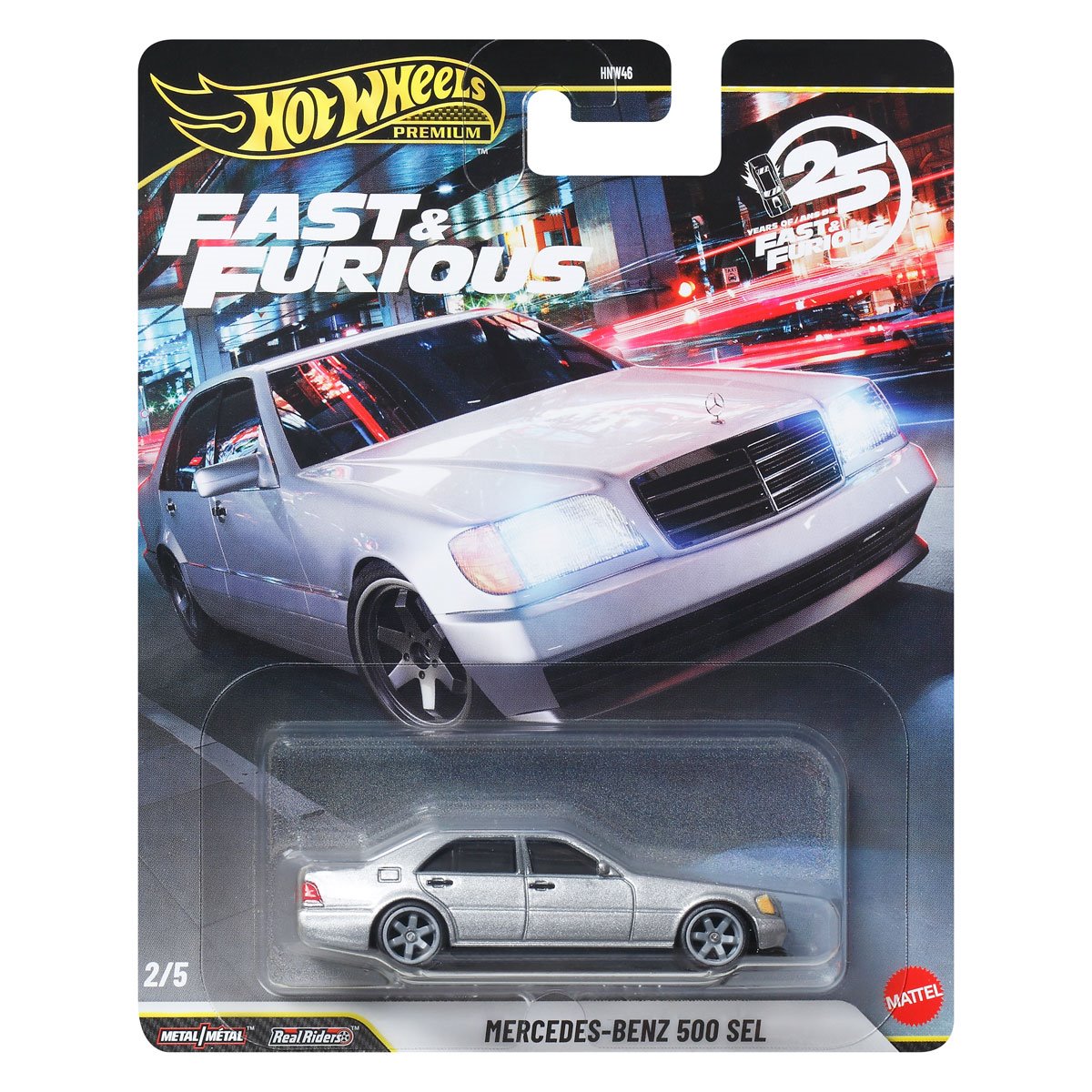 Hot Wheels Premium 1:64 Scale Fast & Furious Collectible Die Cast Metal Toy Cars Model with Rubber Real Riders