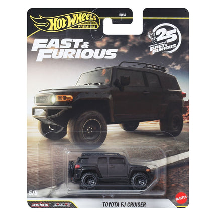 Hot Wheels Premium 1:64 Scale Fast & Furious Collectible Die Cast Metal Toy Cars Model with Rubber Real Riders