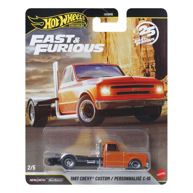 Hot Wheels Premium 1:64 Scale Fast & Furious Collectible Die Cast Metal Toy Cars Model with Rubber Real Riders