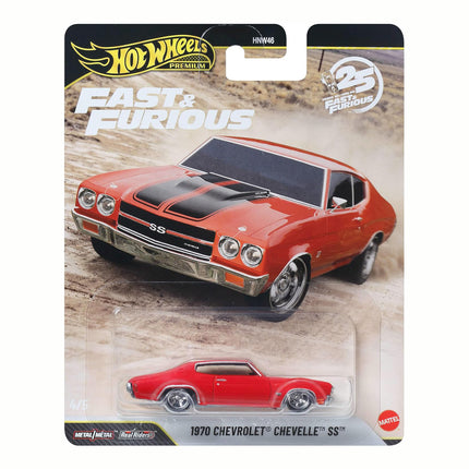 Hot Wheels Premium 1:64 Scale Fast & Furious Collectible Die Cast Metal Toy Cars Model with Rubber Real Riders