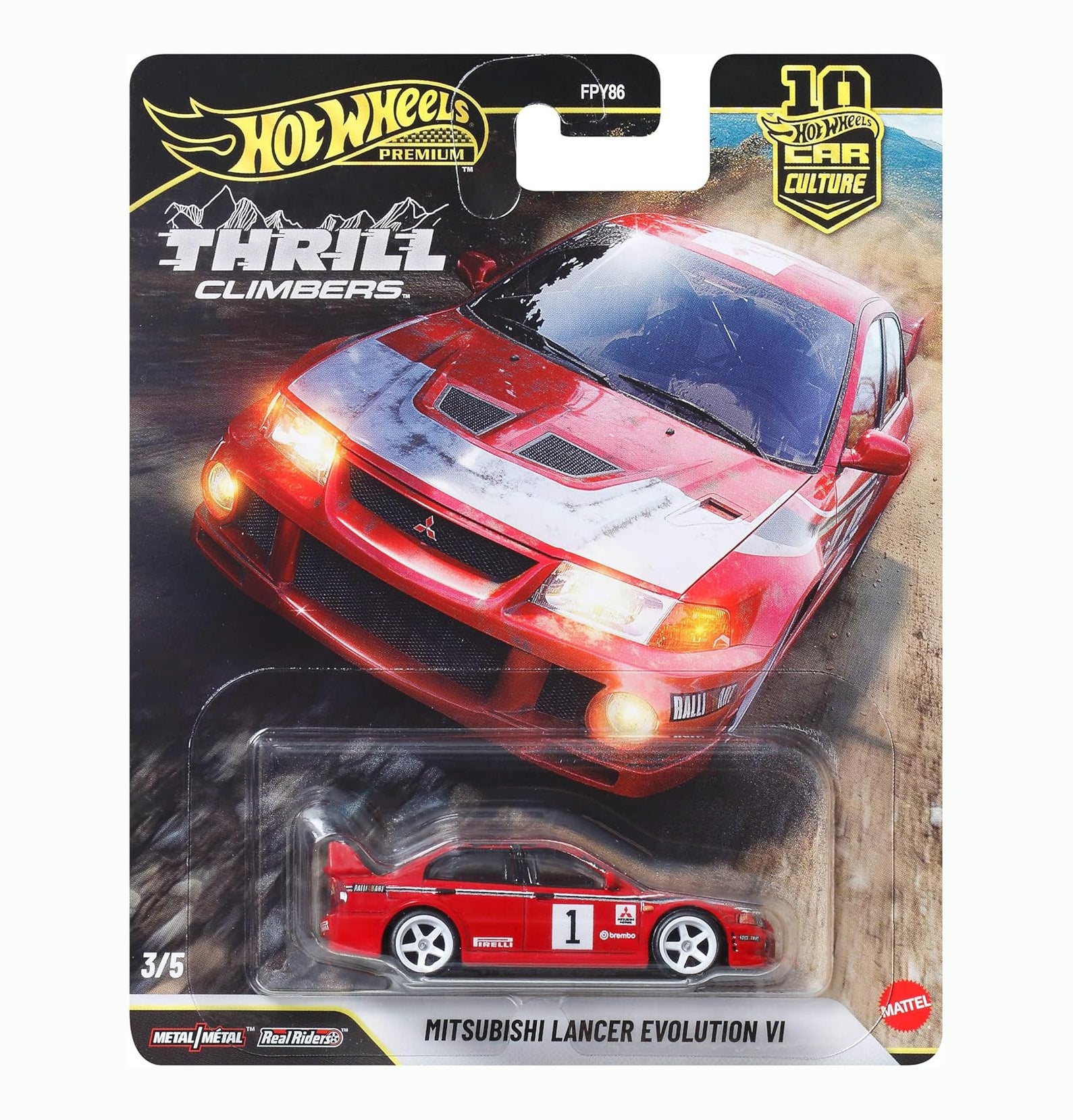 Hot Wheels Car Culture Premium 1:64 Scale Thrill Climbers Die-Cast Toy with Real Riders
