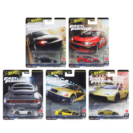 Hot Wheels Premium 1:64 Scale Fast & Furious Collectible Die Cast Metal Toy Cars Model with Rubber Real Riders