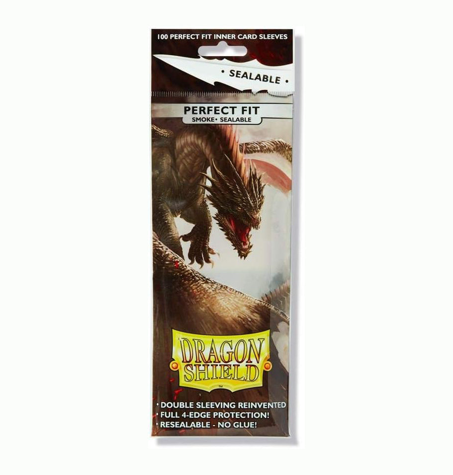 Dragon Shield Sealable Perfect Fit Inner Card Sleeves - Smoke 100 Count
