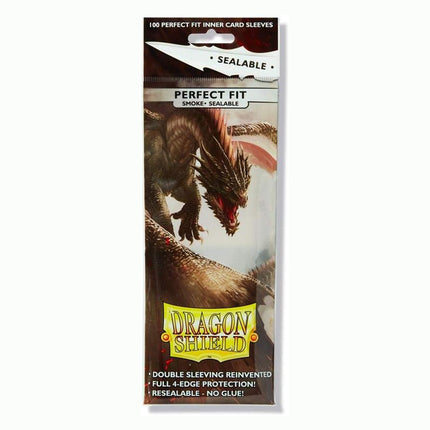 Dragon Shield Sealable Perfect Fit Inner Card Sleeves - Smoke 100 Count
