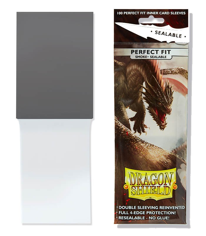 Dragon Shield Sealable Perfect Fit Inner Card Sleeves - Smoke 100 Count