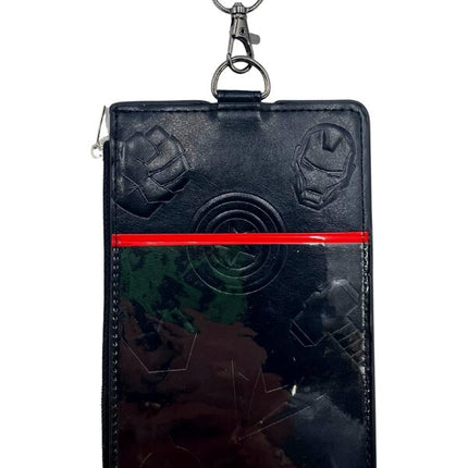 Marvel Avengers Lanyard with Passport Holder, Clear ID Card Slot, Coin Zipper Pouch and Detachable Neck Strap