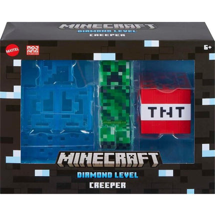 Minecraft Diamond Level Creeper Action Figure & Die-Cast Accessories, Collectible Toy, 5.5 Inch