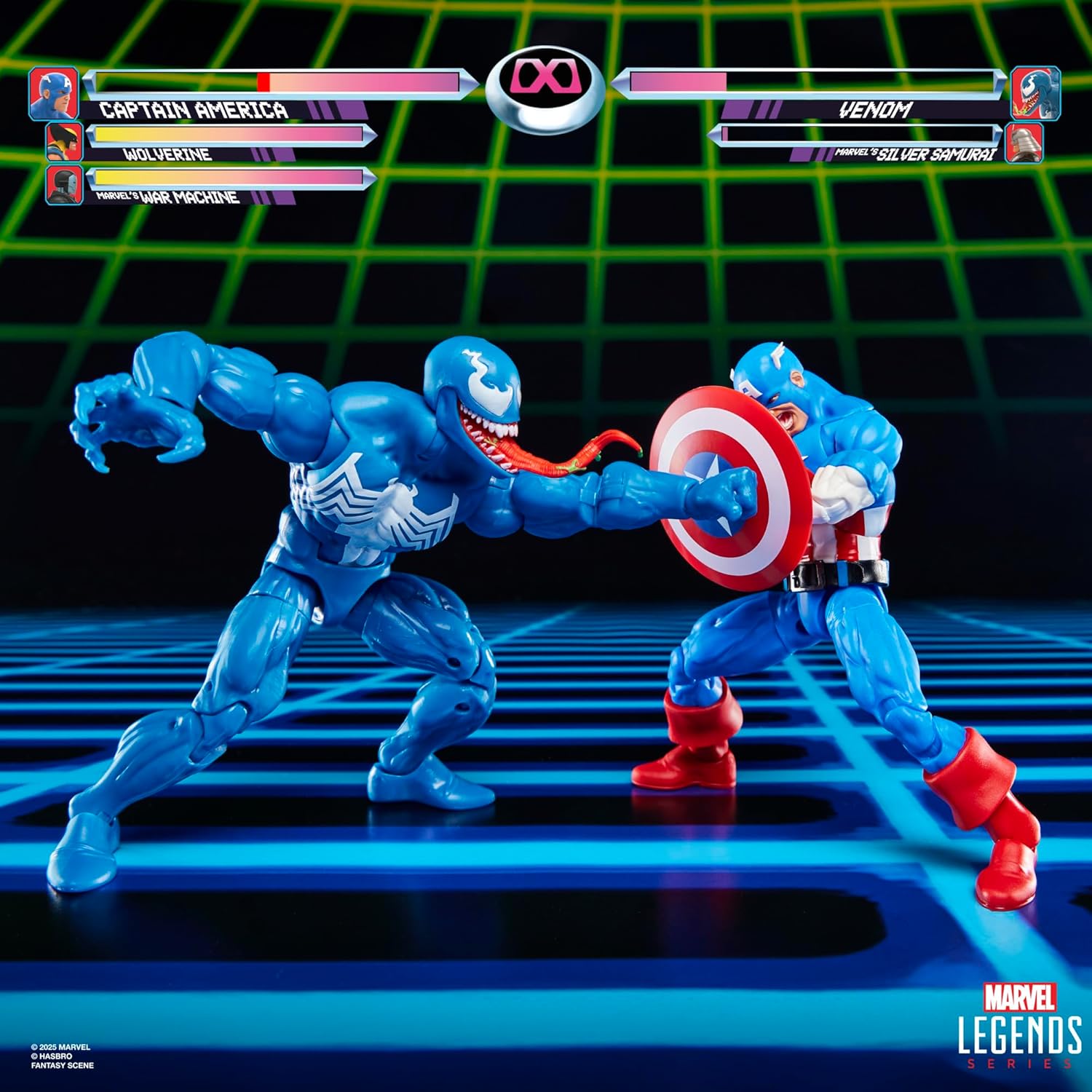 Marvel Legends Series Gamerverse Captain America vs Venom, Retro Video Game-Inspired Collectible 6-Inch Action Figures 2-Pack
