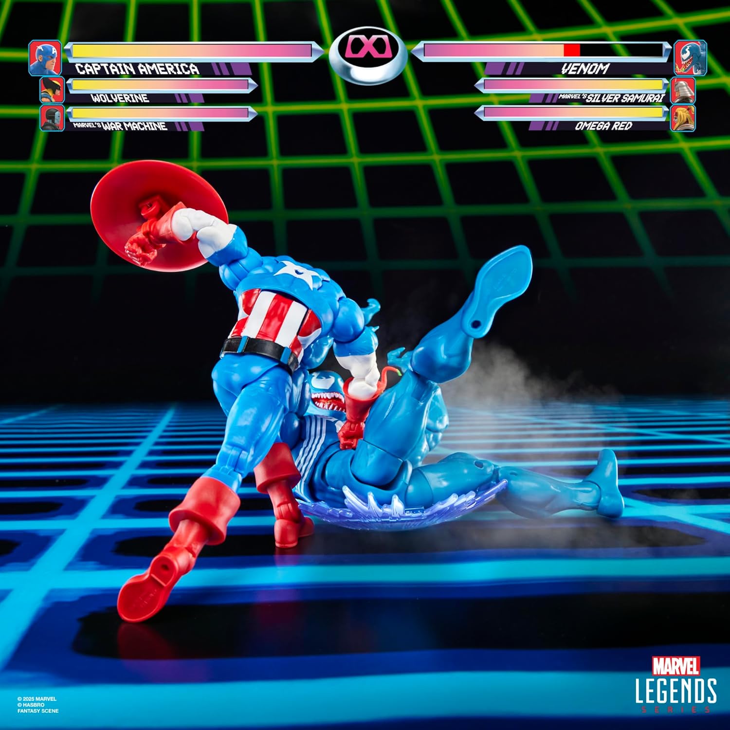 Marvel Legends Series Gamerverse Captain America vs Venom, Retro Video Game-Inspired Collectible 6-Inch Action Figures 2-Pack