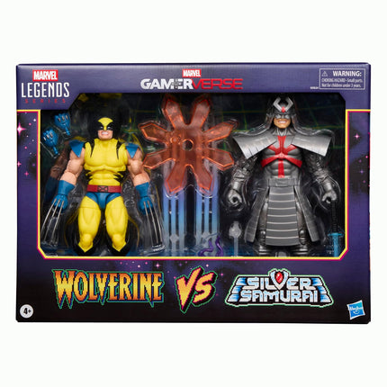 Marvel Legends Series Gamerverse Wolverine vs Marvel's Silver Samurai, Retro Video Game -Inspired Collectible 6-Inch Action Figures 2-Pack