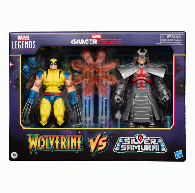 Marvel Legends Series Gamerverse Wolverine vs Marvel's Silver Samurai, Retro Video Game -Inspired Collectible 6-Inch Action Figures 2-Pack
