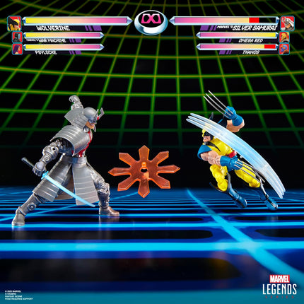 Marvel Legends Series Gamerverse Wolverine vs Marvel's Silver Samurai, Retro Video Game -Inspired Collectible 6-Inch Action Figures 2-Pack