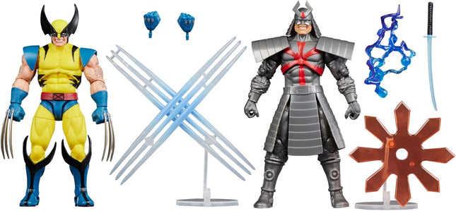 Marvel Legends Series Gamerverse Wolverine vs Marvel's Silver Samurai, Retro Video Game -Inspired Collectible 6-Inch Action Figures 2-Pack