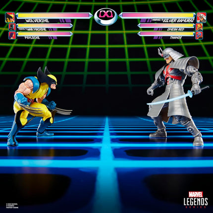 Marvel Legends Series Gamerverse Wolverine vs Marvel's Silver Samurai, Retro Video Game -Inspired Collectible 6-Inch Action Figures 2-Pack