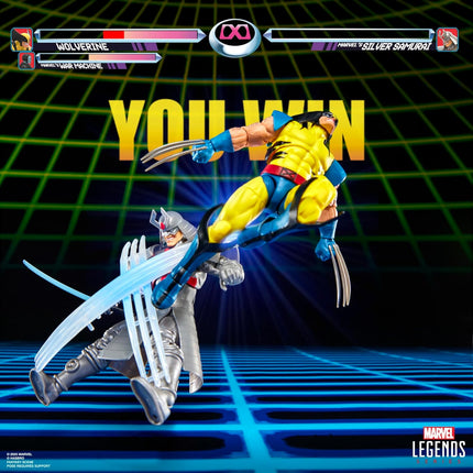 Marvel Legends Series Gamerverse Wolverine vs Marvel's Silver Samurai, Retro Video Game -Inspired Collectible 6-Inch Action Figures 2-Pack