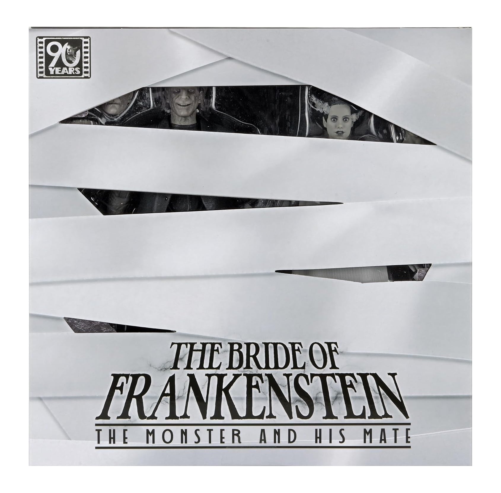 NECA - Universal Monsters - The Bride of Frankenstein 90th Anniversary The Monster and His Mate (Black & White) 7" Scale Action Figure 2-Pack