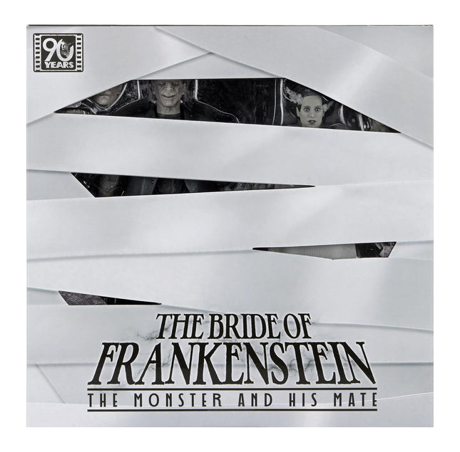 NECA - Universal Monsters - The Bride of Frankenstein 90th Anniversary The Monster and His Mate (Black & White) 7" Scale Action Figure 2-Pack